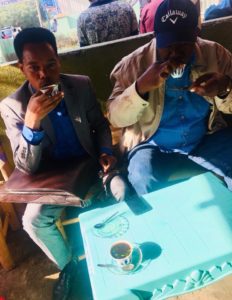 Ethiopian traditional coffee brood with firew