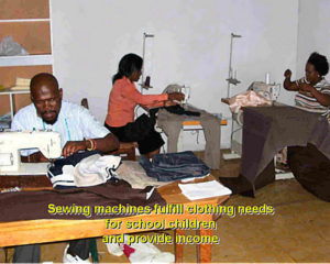 Light for Africa Ministries Sewing Project at work